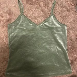 GREEN VELVET TANK TOP